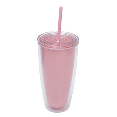 750ml 容量 透明なプラスチックカップ 蓋とストロー 子供のための再利用可能なタムラー