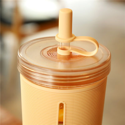 700ml クリア BPA フリージュース 飲料水 ボトル ストローと袖のタンブラーカップ