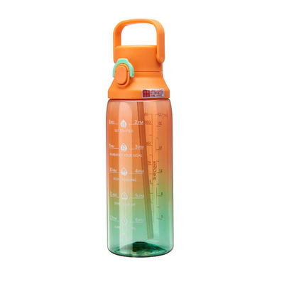 透明 グラデント カラー 鍋 750ml 容量 スナップキャップ スポーツ 水瓶 ハンドル付き