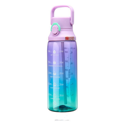 透明 グラデント カラー 鍋 750ml 容量 スナップキャップ スポーツ 水瓶 ハンドル付き