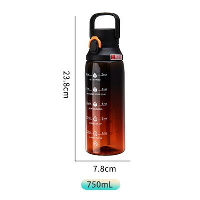 透明 グラデント カラー 鍋 750ml 容量 スナップキャップ スポーツ 水瓶 ハンドル付き