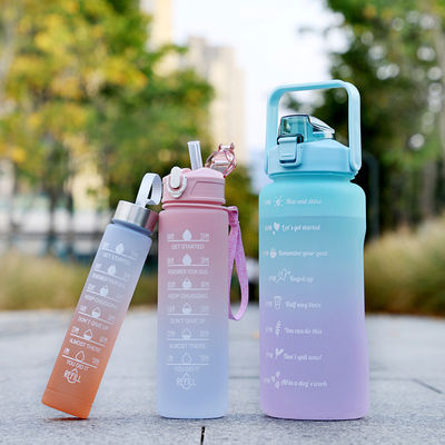 32Oz BPA フリータイムマーカー 3Pcs プラスチック フロスト モチベーション水瓶 スポーツ用 ピンク