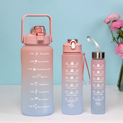 3pcs/Set ポータブル スポーツ グラデント カラー 水瓶 2000ML 900ML 280ML 蓋付き