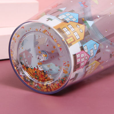 500ml プラスチックのダブルウォール ストロー カスタマイズされた色とアクセサリー