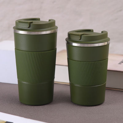 ステンレス鋼の水杯 スクリュー蓋付き 380ml 510ml カスタムロゴ 広口コーヒーカップ