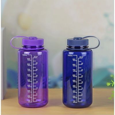 1000ml Bpaフリー プラスチック透明液体水瓶 屋外スポーツ用 水量付き