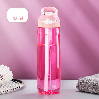 750ml フィットネス タンパク質 ジム シェイカ ボトル ストロー トライタン 食品 シリコン 水瓶