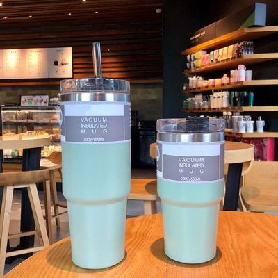 カスタムデザイン 20OZ 30OZ ステンレス鋼水瓶 色彩豊かなストロー真空隔熱