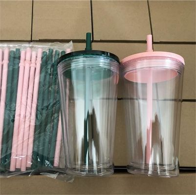 1点 カスタムDIY 16oz 24oz ダブルウォール プラスチック アクリル クリアカップ