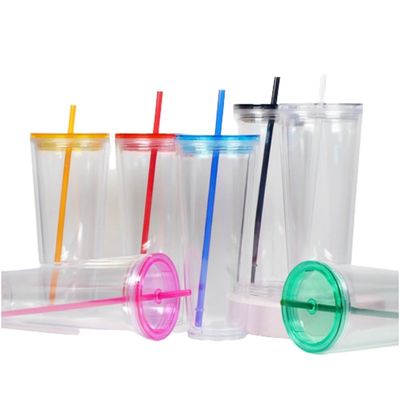 24オンス アクリルダブルウォール 冷たいタンブラー カスタマイズされたカラー パーティ用品のためのプラスチックPPカップ