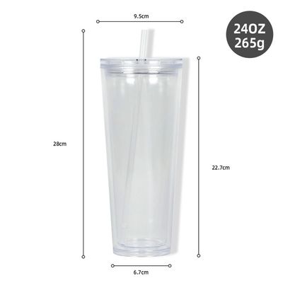 24オンス アクリルダブルウォール 冷たいタンブラー カスタマイズされたカラー パーティ用品のためのプラスチックPPカップ