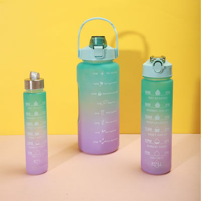 2000ml 900ml 300ml 3 イン 1 スタイムプラスチックストローボトル ジムとスポーツのためのタイムマーカー