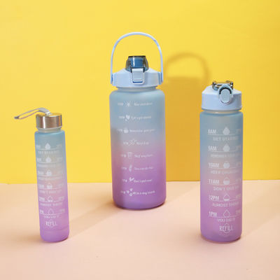 2000ml 900ml 300ml 3 イン 1 スタイムプラスチックストローボトル ジムとスポーツのためのタイムマーカー