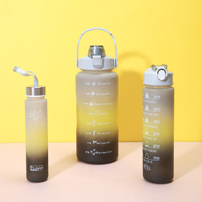 2000ml 900ml 300ml 3 イン 1 スタイムプラスチックストローボトル ジムとスポーツのためのタイムマーカー