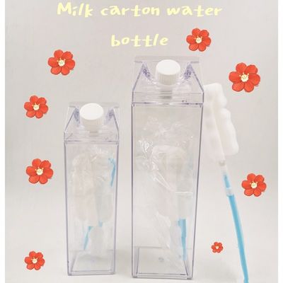 カスタマイズされたロゴ 500ml 1000ml 透明アクリルミルクカートン 水瓶
