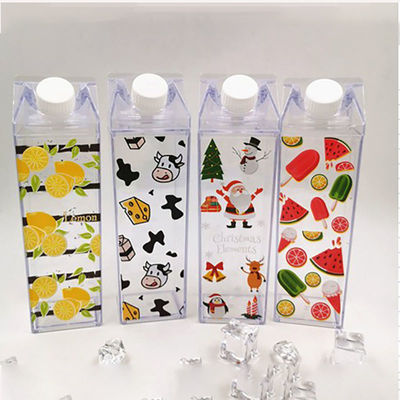 現代 17oz 500ml 食品グレード プラスチック 屋外 透明 ミルク 方形 カートン 水瓶