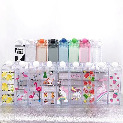 現代 17oz 500ml 食品グレード プラスチック 屋外 透明 ミルク 方形 カートン 水瓶