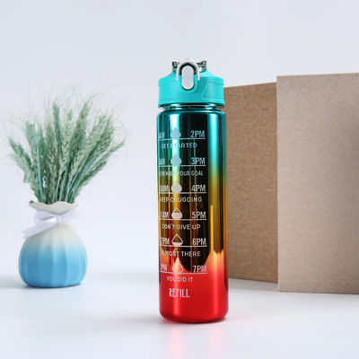 Unisex 動機付け水瓶 ストロー 64オンスタイムマーカー BPA無料飲み水瓶