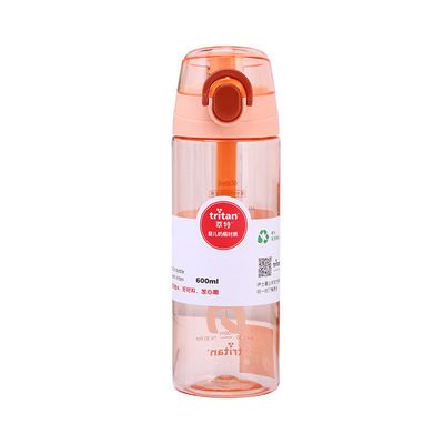 600ml トライタン 透明水瓶 ハンドル蓋付き プラスチック スポーツ飲み物 ボトル