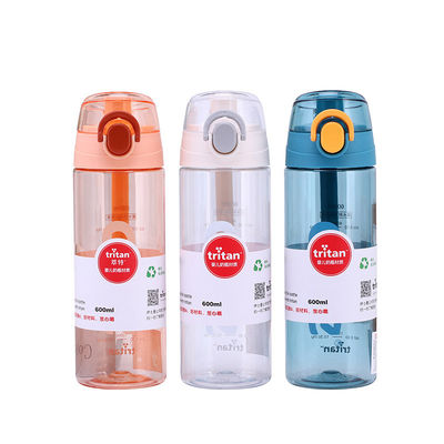 600ml トライタン 透明水瓶 ハンドル蓋付き プラスチック スポーツ飲み物 ボトル