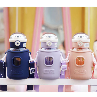 660ml かわいいピンク色 プラスチック製 トライタン水瓶 子供用