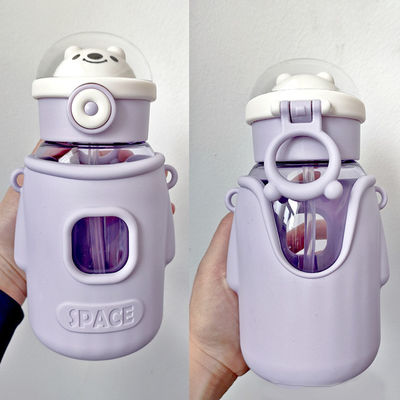 660ml かわいいピンク色 プラスチック製 トライタン水瓶 子供用