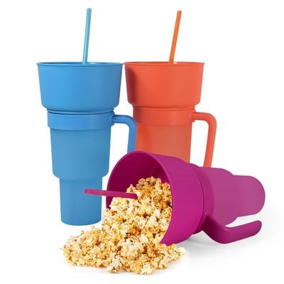 カスタマイズされたロゴ 受け入れられる ハンドル付きのプラスチックスナックカップ 環境に優しい耐久性