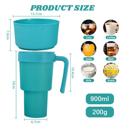カスタマイズされたカラーコーヒーカップ 2 in 1 シネマ飲料カップ スナックトレイとストロー