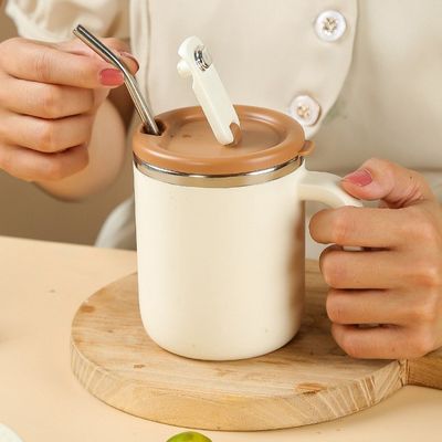 500ml ステンレス コーヒー カップ 広口 漏れ防止 隔離 キャンプ用 持続可能