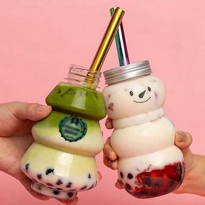 オーダーメイド 500ml PET プラスチック スノーマン クリスマスボトル 飲料装飾 オーダーメイド
