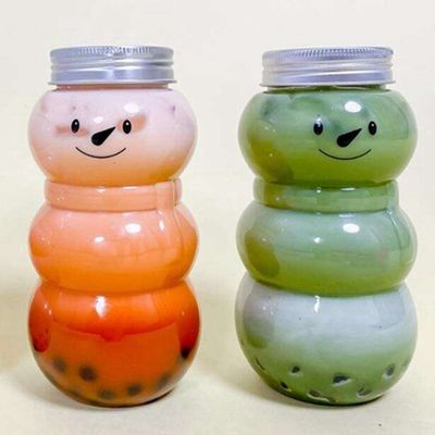 オーダーメイド 500ml PET プラスチック スノーマン クリスマスボトル 飲料装飾 オーダーメイド