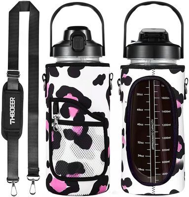 アメリカンスタイル 64オンス 半ガロン 水瓶 大容量 2000ml 袖とストラップ