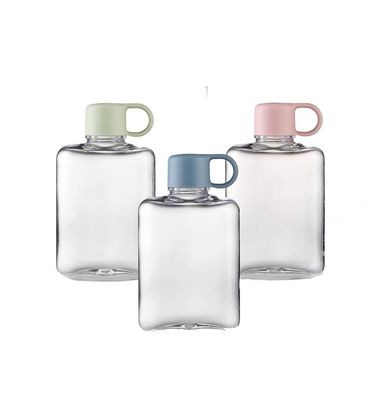 TOUR アウトドアアクティビティ トライタン 360/500ml ポータブル 小正方形 透明なプラスチック水瓶