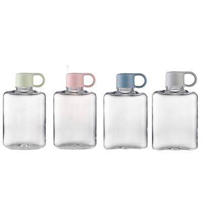 TOUR アウトドアアクティビティ トライタン 360/500ml ポータブル 小正方形 透明なプラスチック水瓶