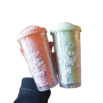 ドブルレイヤーのネット レッドインス 水杯とストローの家庭用オフィス朝食ミルクジュースカップ