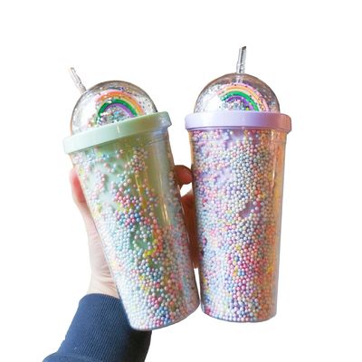 ドブルレイヤーのネット レッドインス 水杯とストローの家庭用オフィス朝食ミルクジュースカップ