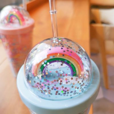 ドブルレイヤーのネット レッドインス 水杯とストローの家庭用オフィス朝食ミルクジュースカップ