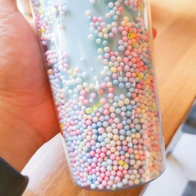 熱隔熱性能 550ml 透明なBPAフリー グリッター アイスクリーム トラベルタンブラー