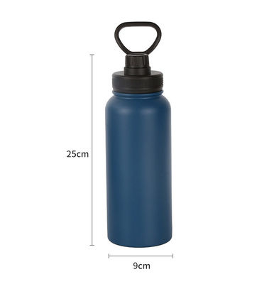 ストレートポータブル ステンレス スタール 吸気 隔離 スポーツ ボトル 1000 ml ハンドル付き