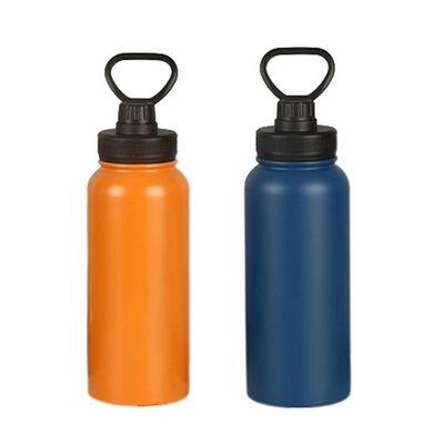 ストレートポータブル ステンレス スタール 吸気 隔離 スポーツ ボトル 1000 ml ハンドル付き