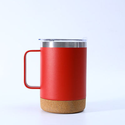 スタイリッシュなステンレス鋼 オフィスコーヒーカップ 12oz/16oz コーク底とHANDGRIP