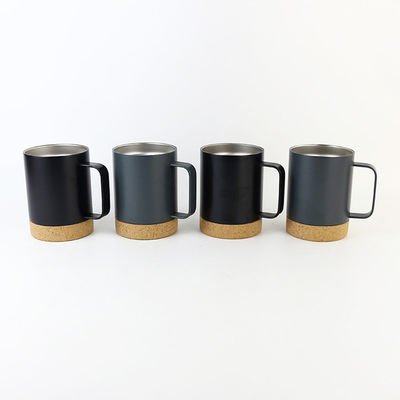 スタイリッシュなステンレス鋼 オフィスコーヒーカップ 12oz/16oz コーク底とHANDGRIP