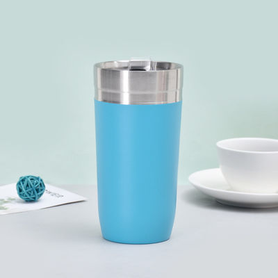 500ml 304ステンレス鋼水瓶 ポータブル 飲みコーヒーカップ 蓋付き サーモスカップ