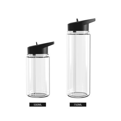 750ml 透明なプラスチック スポーツ フィットネス 飲み水 ボトル