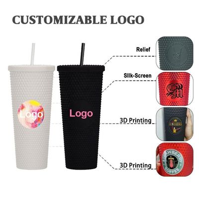 カントリーデザインスタイル 24オンス ダイヤモンドで詰められた タンブラー 壁が2つある 輝く水瓶