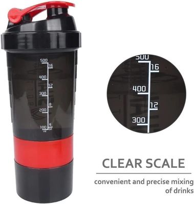ユニセックス カスタムロゴ 500ml Bpa フリーシェイカーボトル PP ミルクシェイクカップ タンパク質パウダー フィットネス ジム スポーツ 水瓶 ミックスボール
