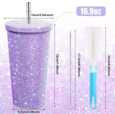 500ml/750ml タムラー カスタマイズされた色 ダブル 絶縁 ステンレス スチール ストロー付き 屋外 旅行 ボトル