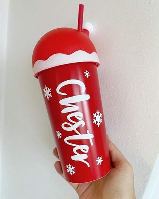 カップ 飲料類 クリスマスプレゼント 20オンス サンタ帽子蓋とストローのタムラーカップ