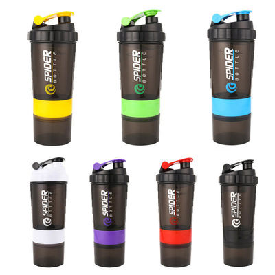オーダーメイドロゴ 2層 ジム タンパク質シェイカーのボトル 錠剤オーガナイザーと保存 16oz