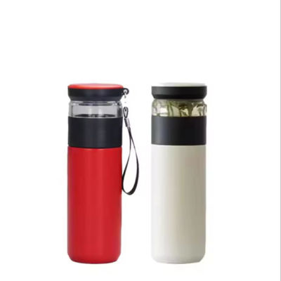 500ml 分離フィルター ステンレス鋼 真空ガラスボトル 隔離型ポータブルティーカップ